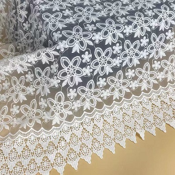 fabraic tulle bróidnithe fabraic lása hEilvéise voile