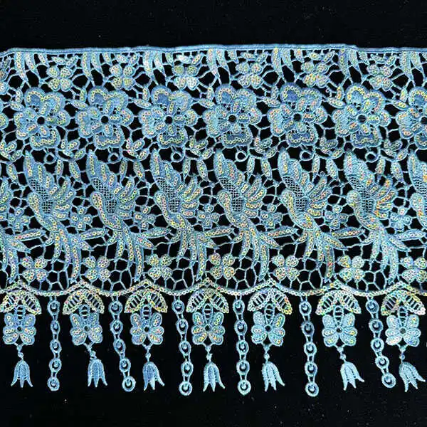Mórdhíol 25cm Snáth poileistir Chustaim Lása Bróidnéireachta Sequined le Sequins