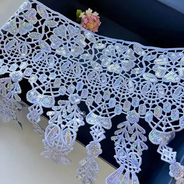 Mórdhíol Saincheaptha Sequin Beaded Lása scamhadh Lása bróidnithe le Sequins